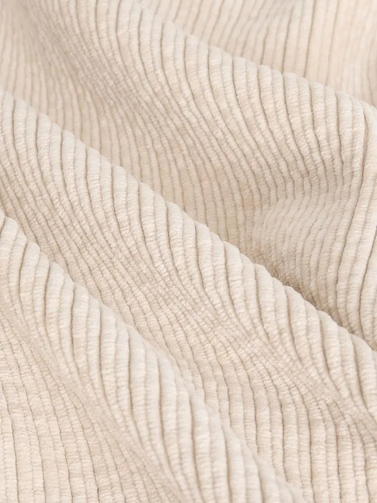 Ecru - Cordhose mit weitem Bein aus weichem Stoff