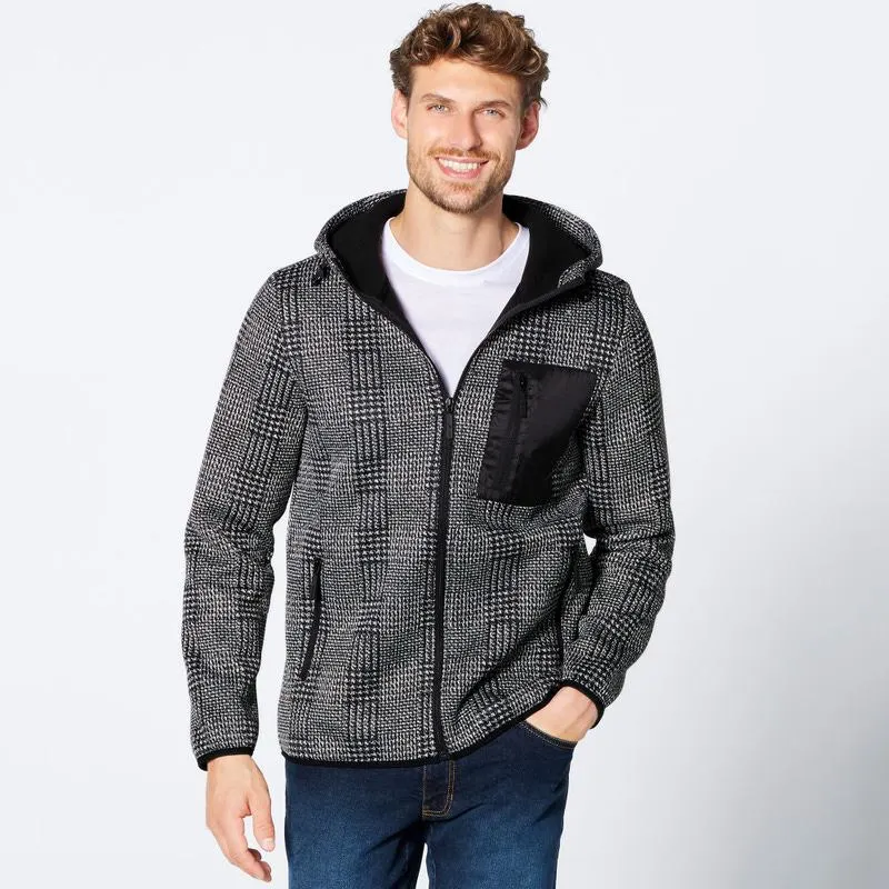 Herren-Fleecejacke mit Kapuze