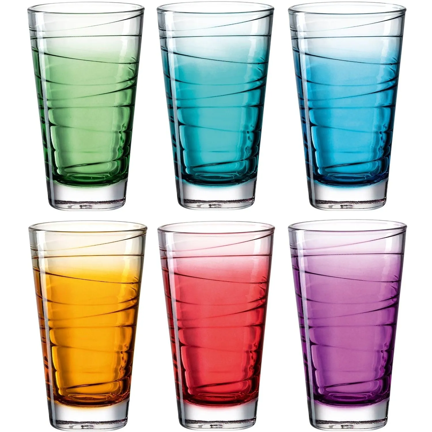 Trinkglas VARIO STRUTTURA 280 ml Farbverlauf 6er-Set