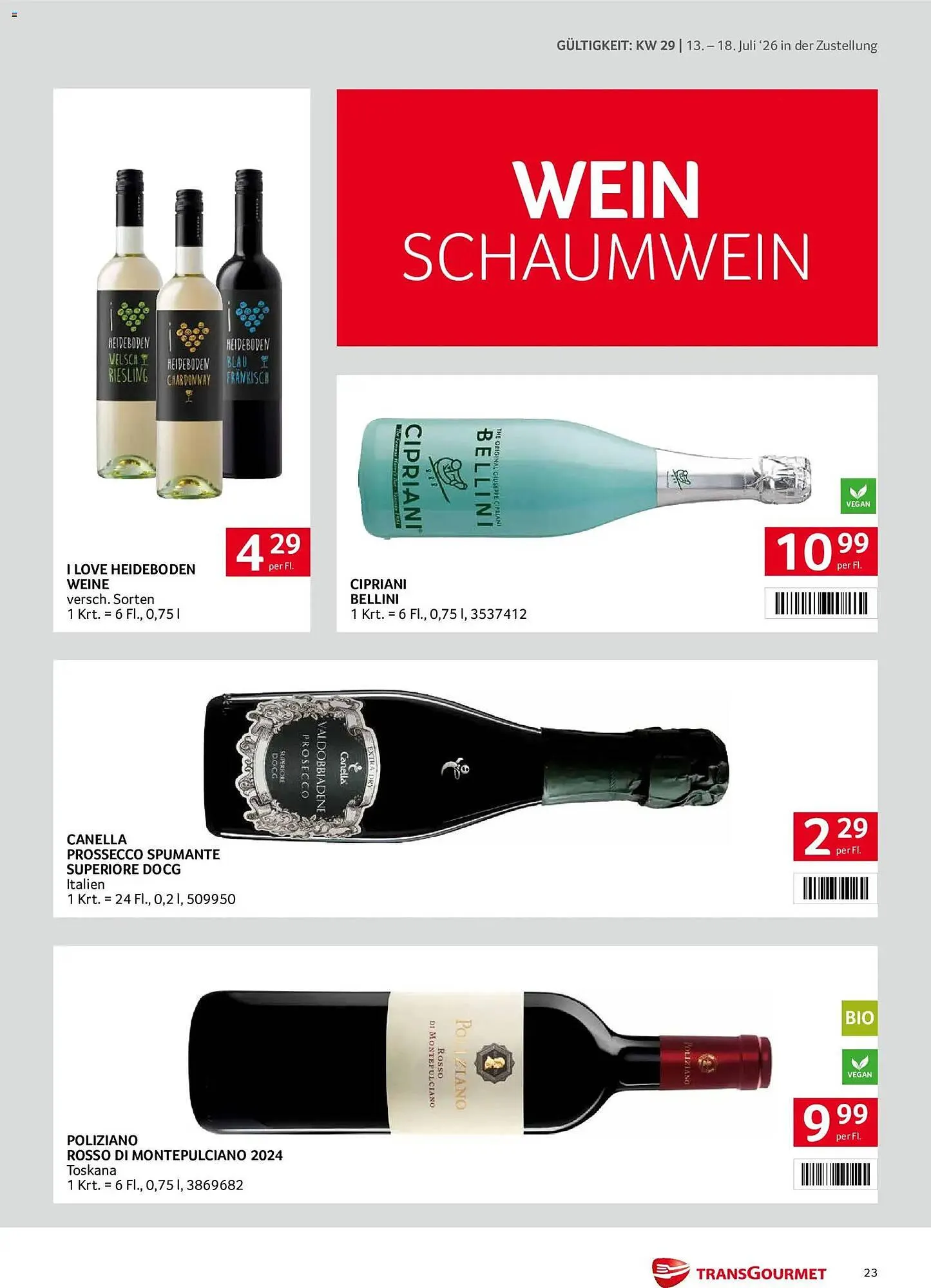 Transgourmet Flugblatt von 13. Juli bis 18. Juli 2026 - Flugblätt seite 23