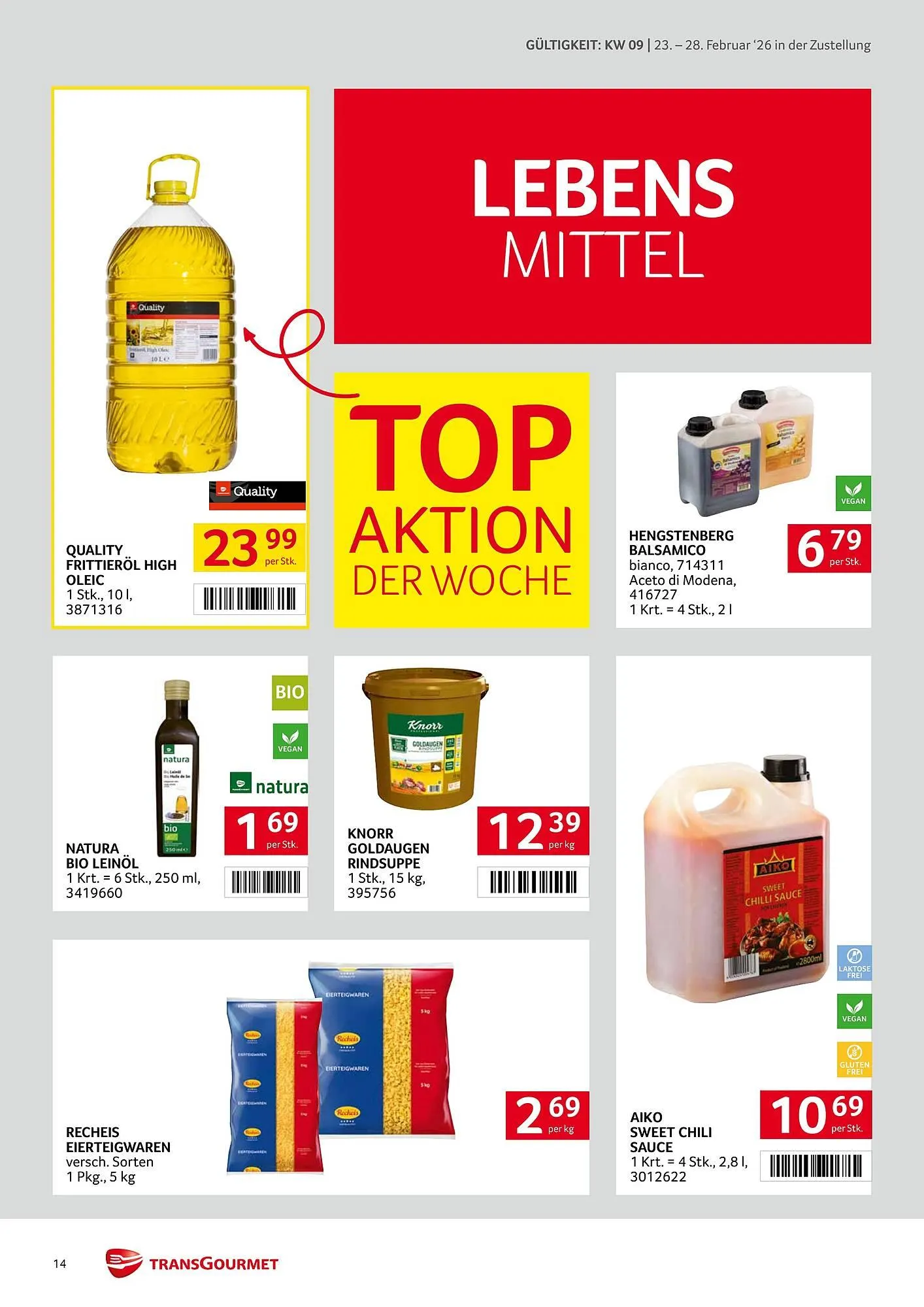 Transgourmet Flugblatt von 23. Februar bis 28. Februar 2026 - Flugblätt seite 14