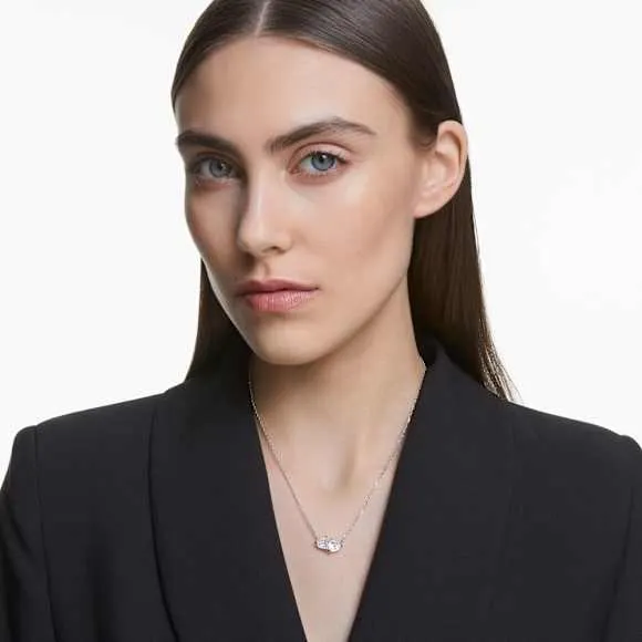 Mesmera Halskette Herz, Weiß, Rhodiniert