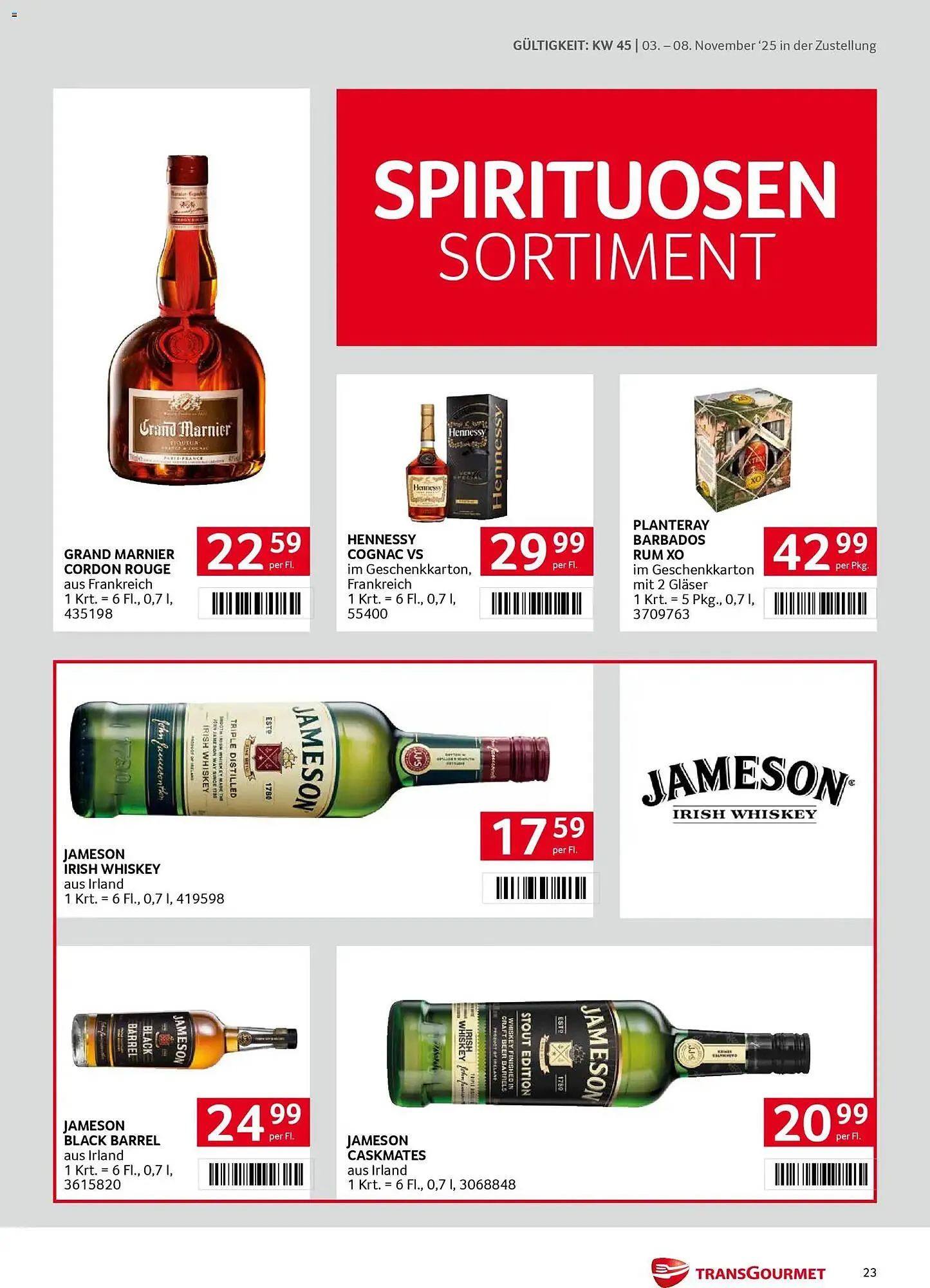 Transgourmet Flugblatt von 3. November bis 8. November 2025 - Flugblätt seite 23