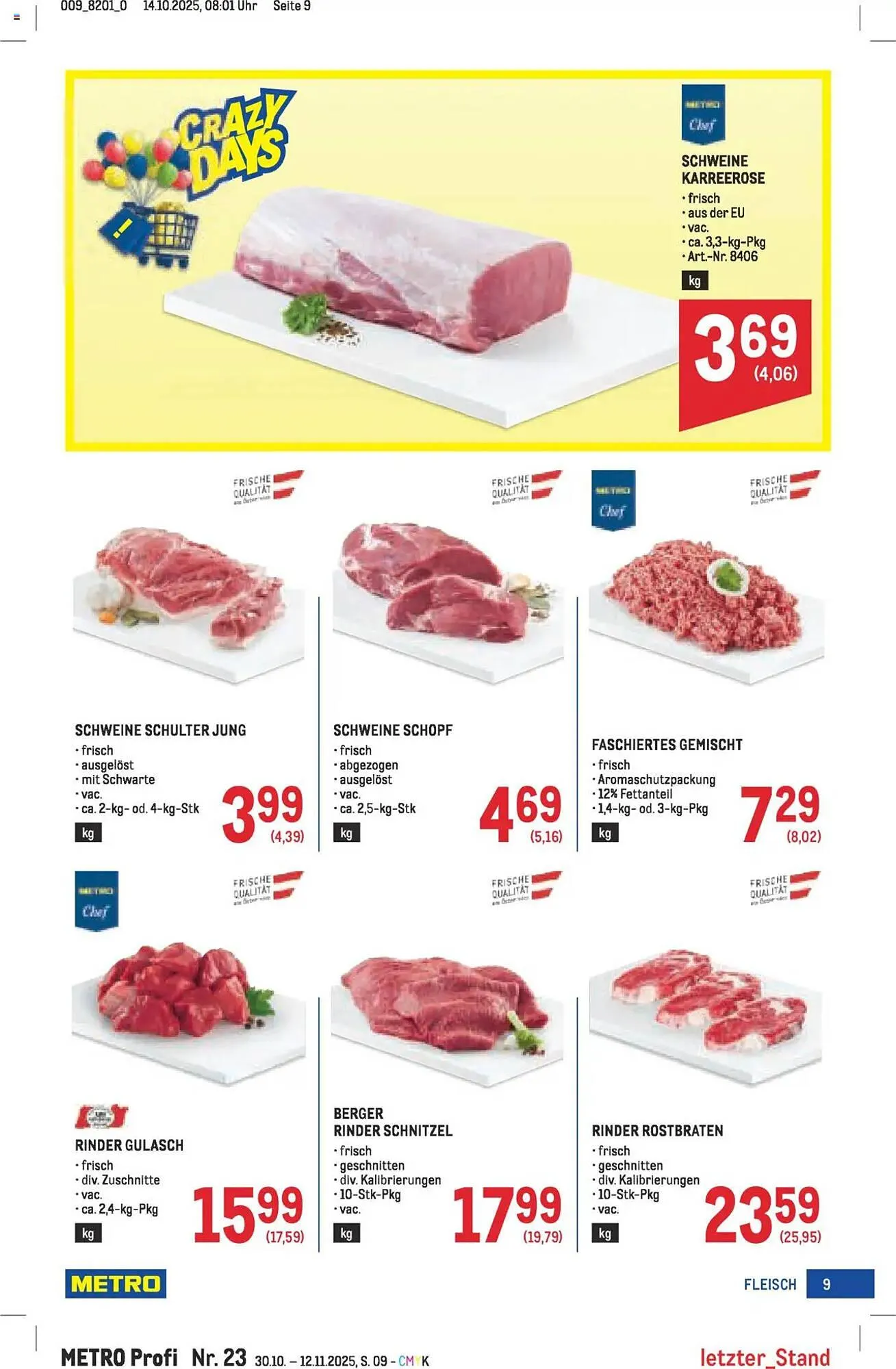 Metro Flugblatt von 30. Oktober bis 12. November 2025 - Flugblätt seite 9