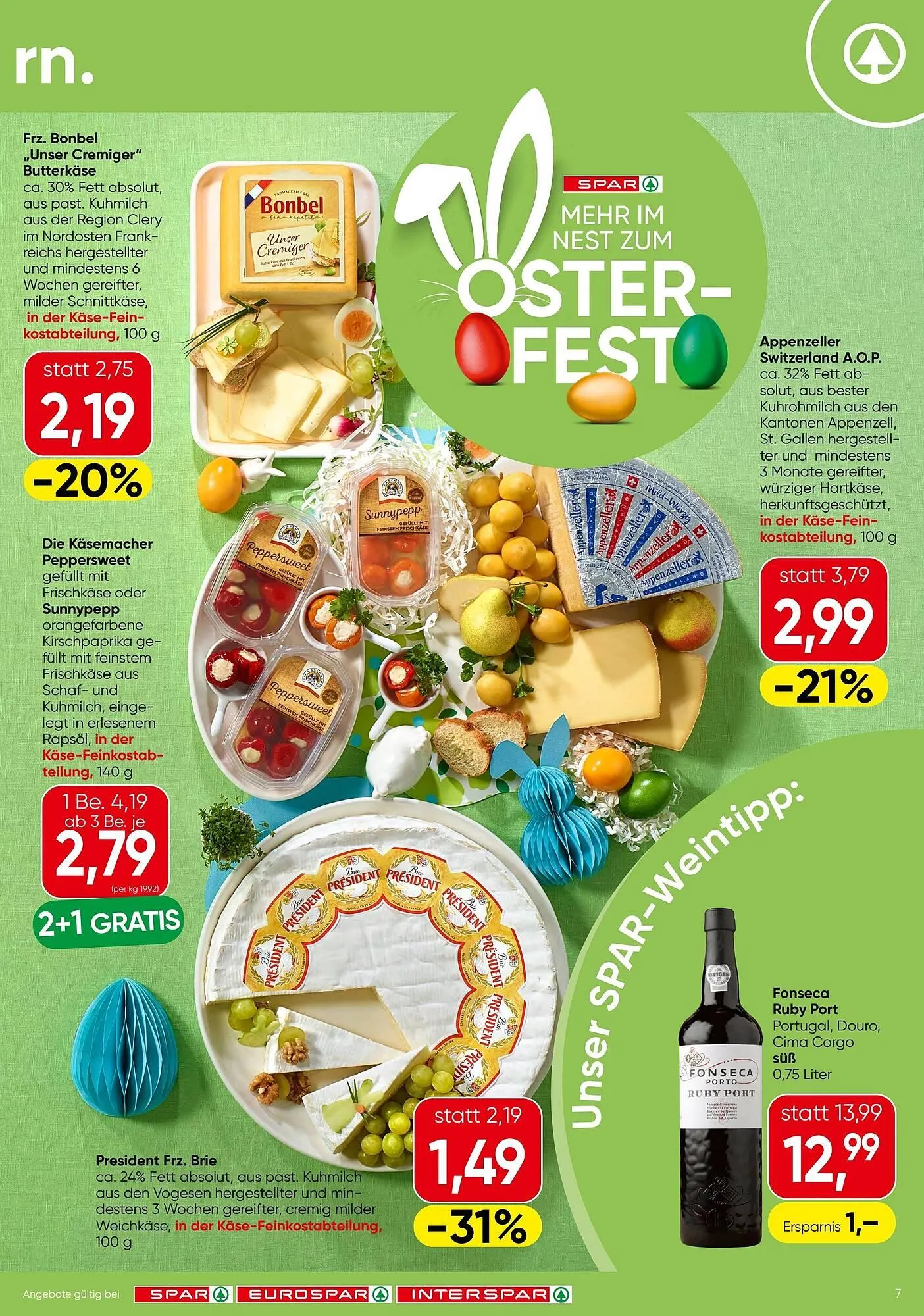 Spar Flugblatt von 31. März bis 8. April 2026 - Flugblätt seite  7