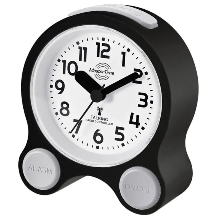 Master Time Deutsch Sprechender Funkwecker Schwarz/Weiß