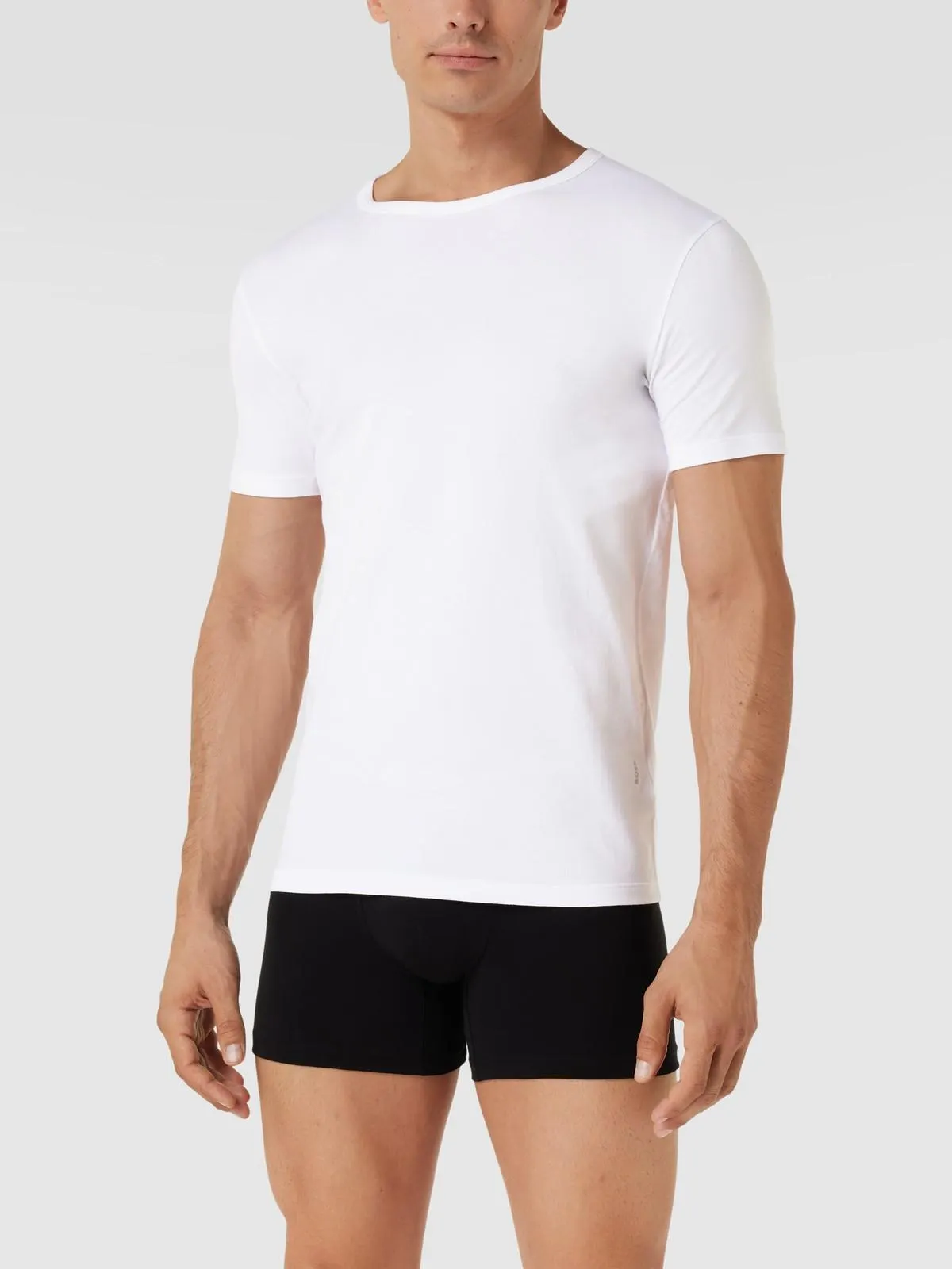 T-Shirt mit Label-Detail im 2er-Pack in weiss