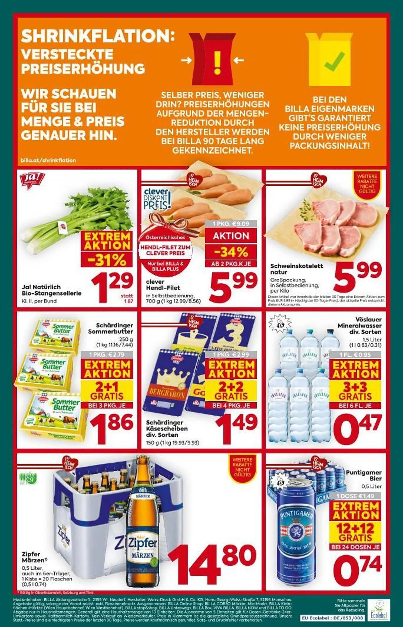 Billa Corso Flugblatt von 15. Jänner bis 21. Jänner 2026 - Flugblätt seite  20