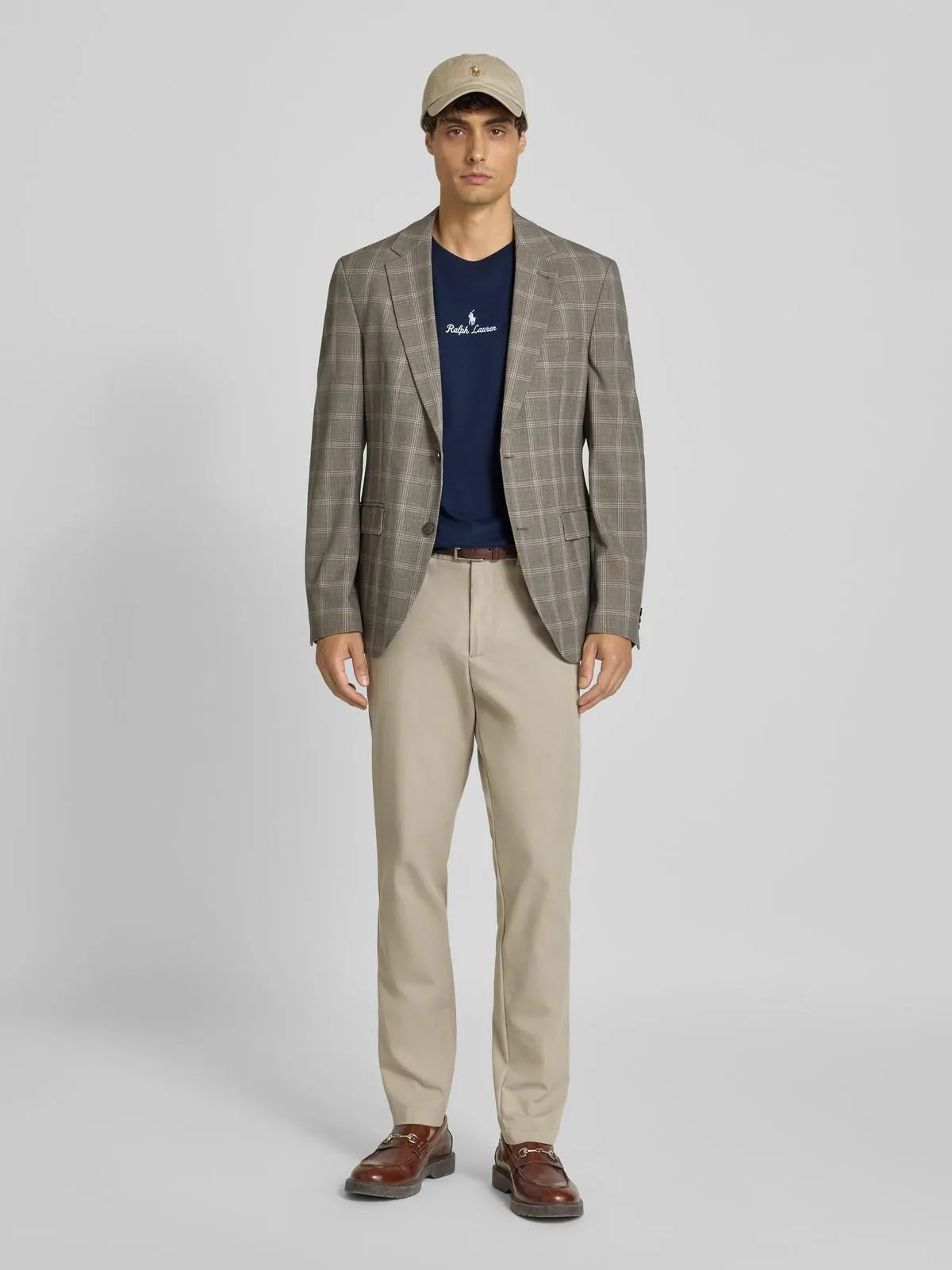 T-Shirt mit Label-Stitching in marine