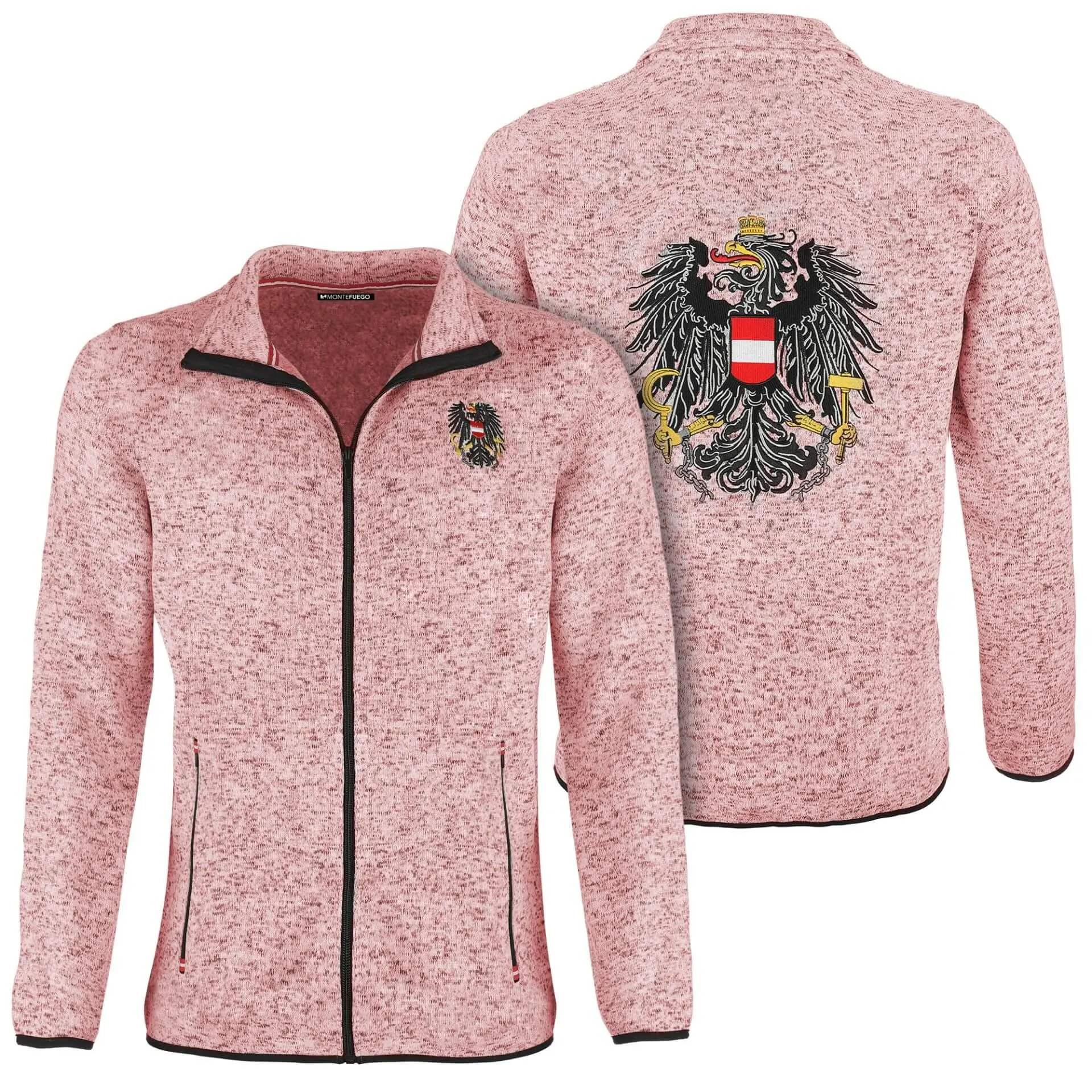 Damen Strickfleece Jacke "Österreich", Rosa