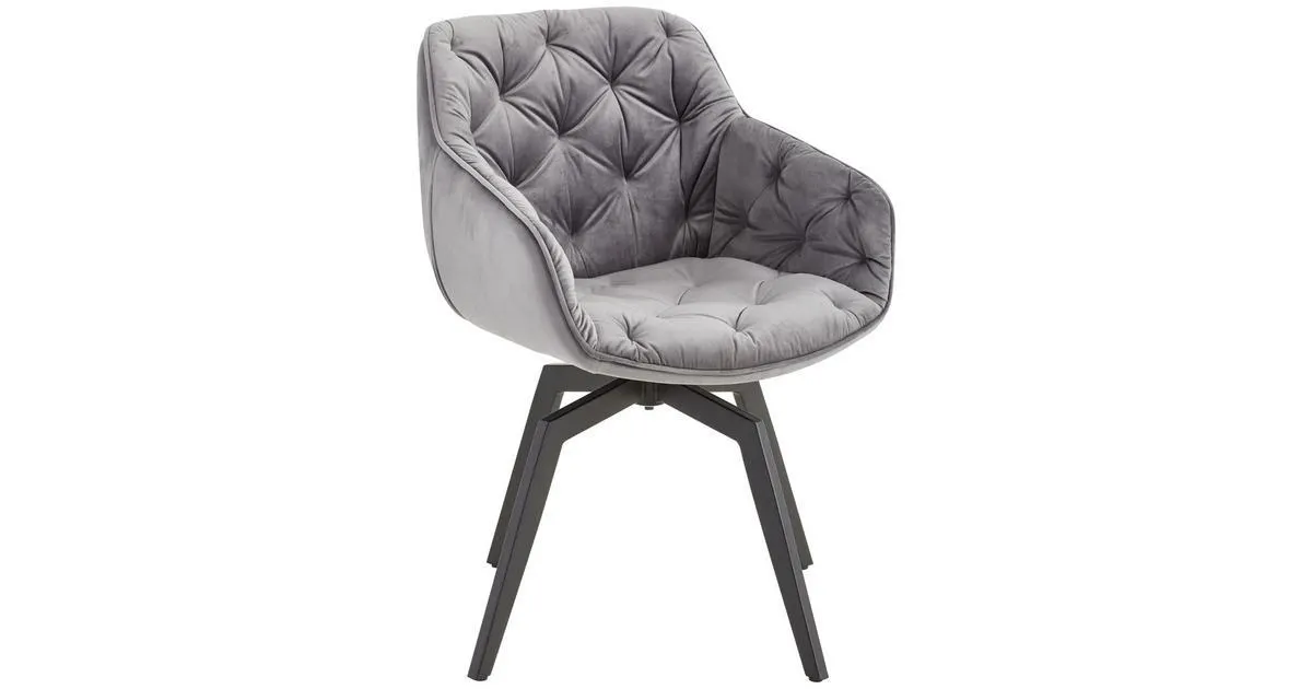 Livetastic Armlehnstuhl Avegno Samt Grau