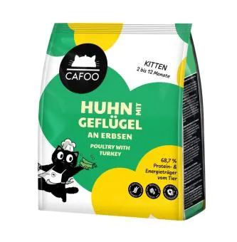CAFOO Kitten mit Huhn mit Geflügel an Erbsen 350 g