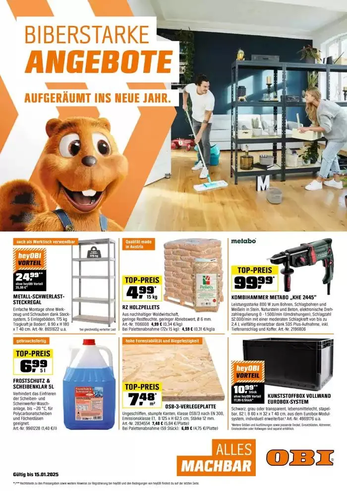BIBERSTARKE ANGEBOTE von 22. Dezember bis 15. Jänner 2025 - Flugblätt seite 1