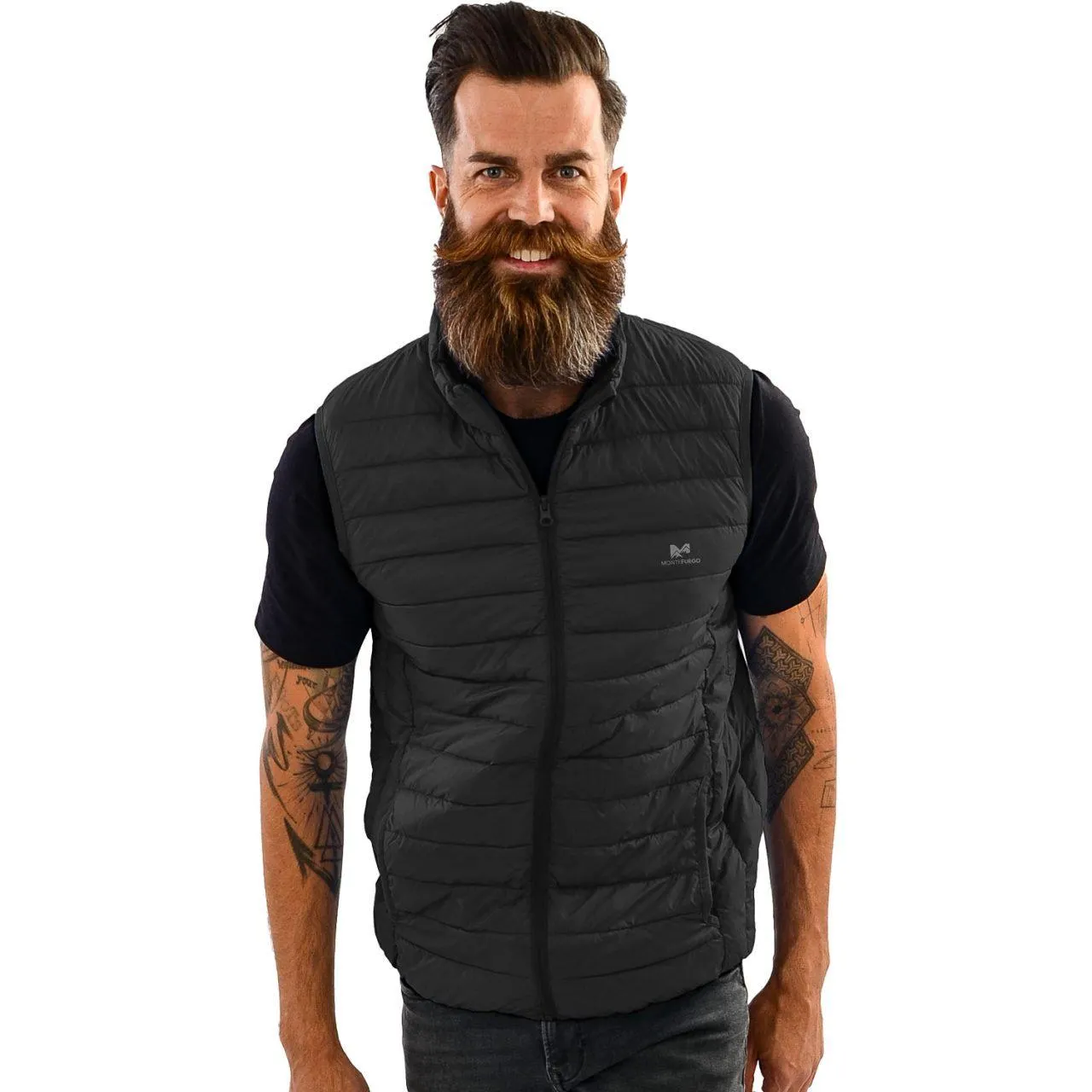 Steppweste Unisex im Daunen-Style, Schwarz