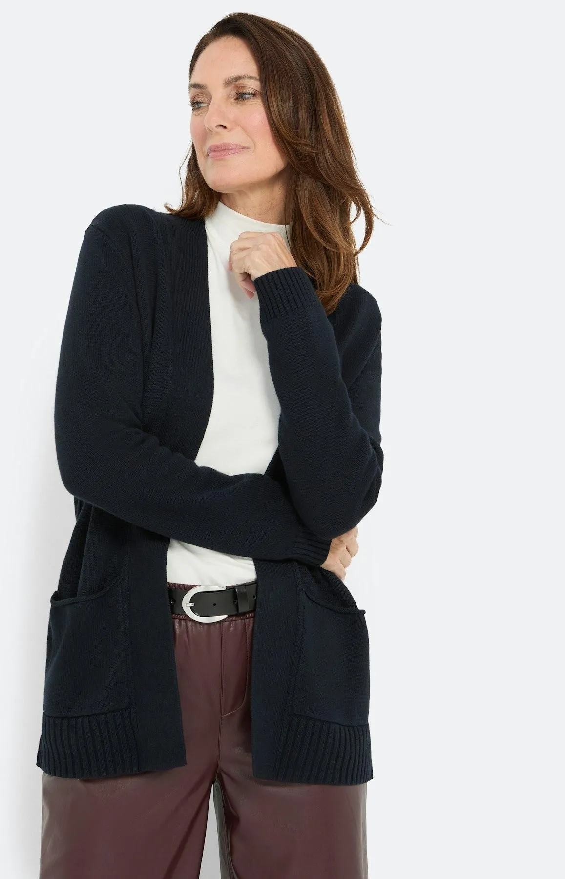 Offener Cardigan, marine