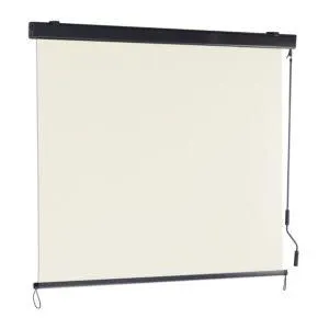 Beige Senkrechtmarkise mit Kurbel