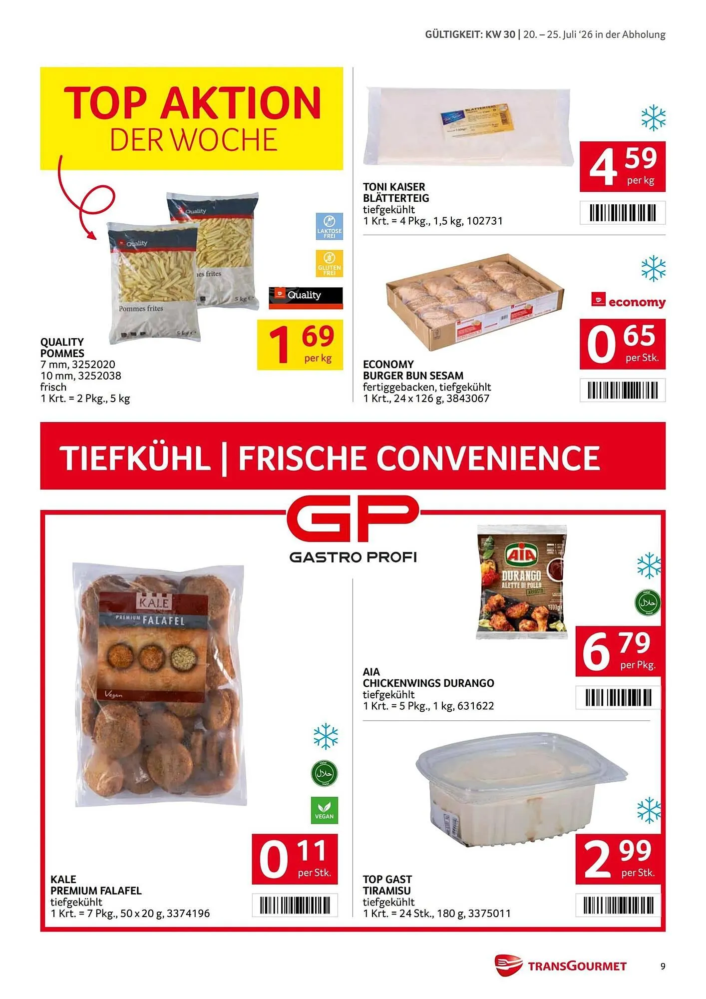Transgourmet Flugblatt von 20. Juli bis 25. Juli 2026 - Flugblätt seite 9
