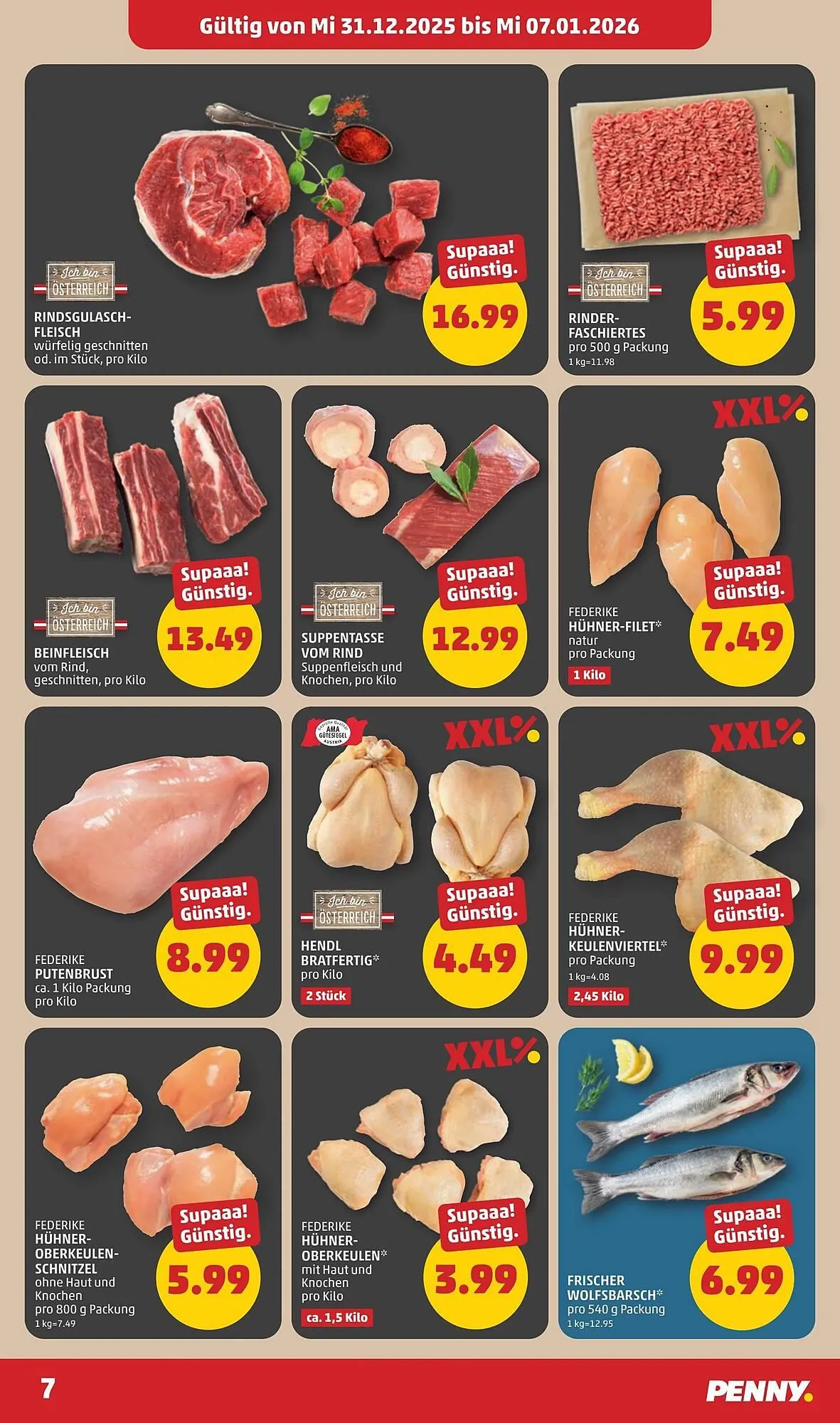 PENNY Flugblatt von 31. Dezember bis 7. Jänner 2026 - Flugblätt seite  7