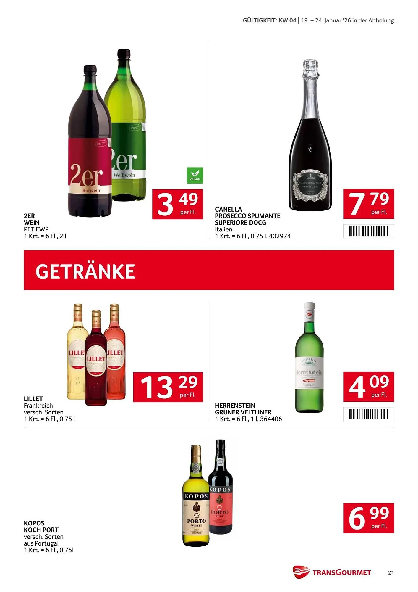 Transgourmet Flugblatt von 19. Jänner bis 25. Jänner 2026 - Flugblätt seite 21