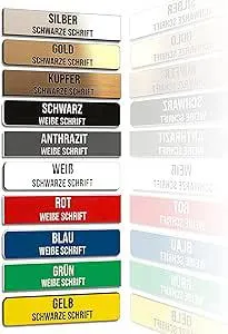 FILIGRAVO 2 Stk Klingelschild - selbstklebendes Schild und Briefkasten - wetterfestes Klebeschild mit Gravur - Türschild MADE IN GERMANY