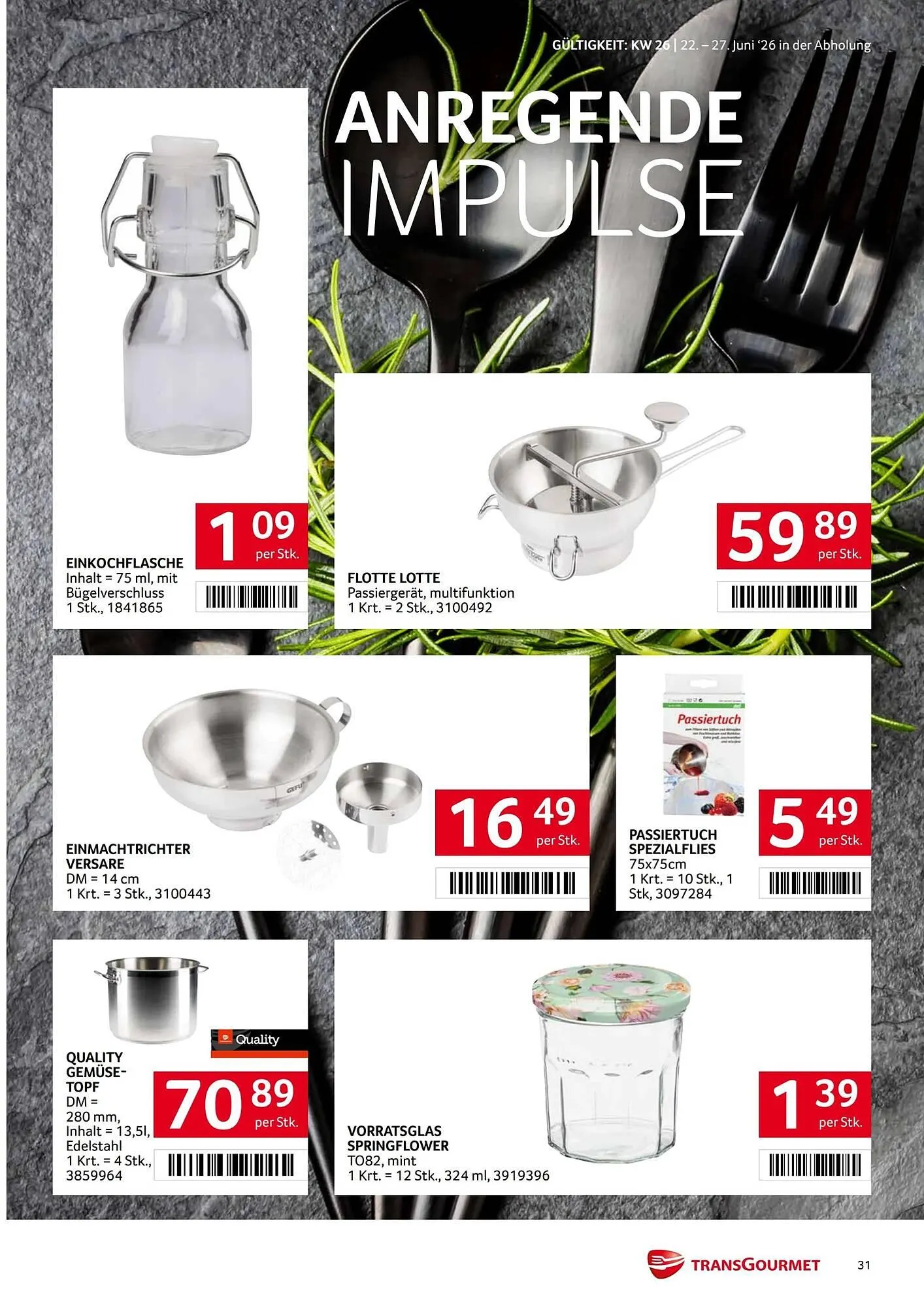 Transgourmet Flugblatt von 22. Juni bis 27. Juni 2026 - Flugblätt seite  30