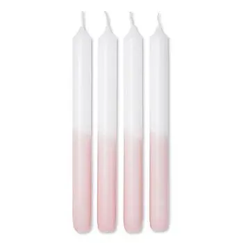 Stabkerzen, halbgetaucht, pastellrosa, 24,5 x 2,2 cm, 4 Stück