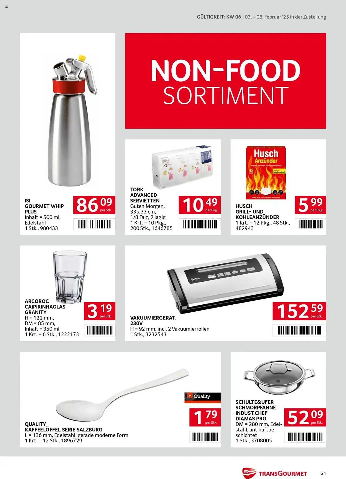 Transgourmet Flugblatt von 3. Februar bis 8. Februar 2025 - Flugblätt seite  21