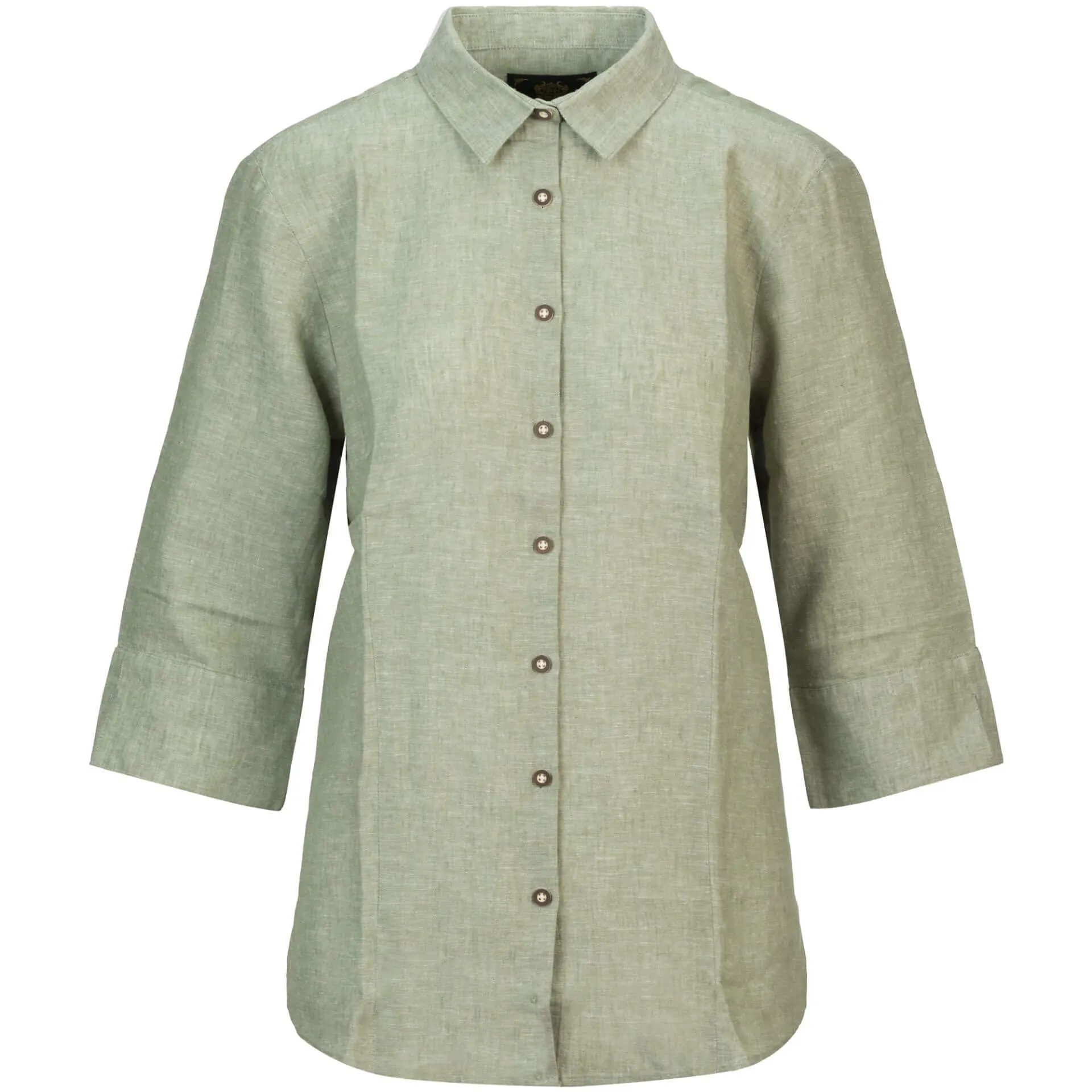 Damen Leinenbluse Dreiviertel Arm, Mint