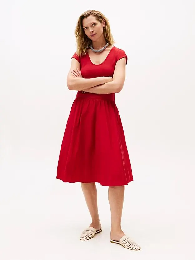 Fit-and-Flare-Midikleid aus Jersey