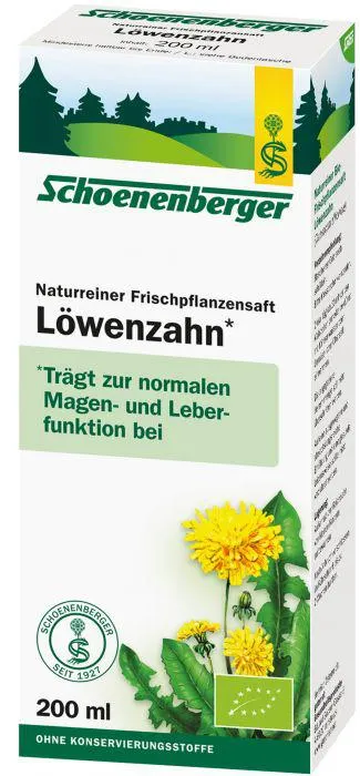 Schoenenberger® Löwenzahn, Naturreiner Frischpflanzensaft (BIO) 200ml