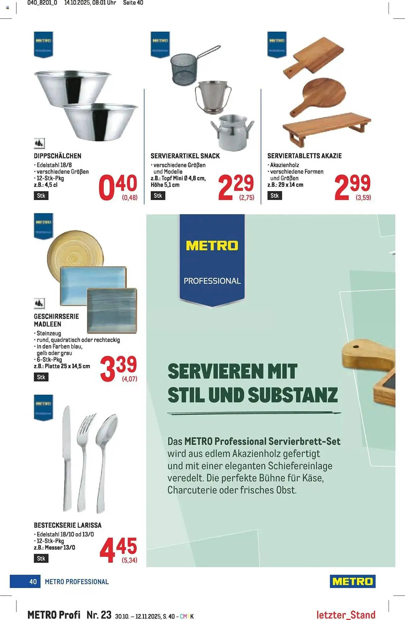 Metro Flugblatt von 30. Oktober bis 12. November 2025 - Flugblätt seite  40