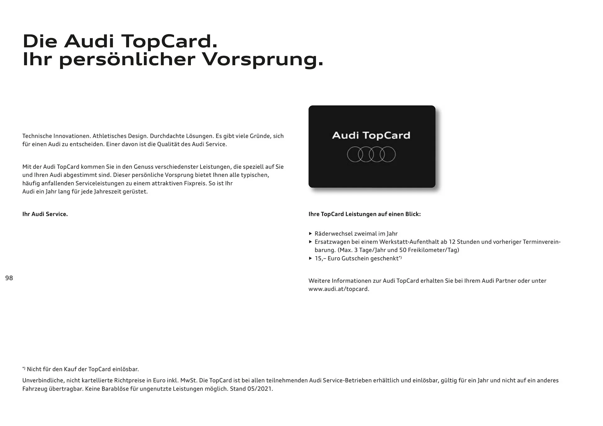 Audi Flugblatt von 20. November bis 22. Juli 2026 - Flugblätt seite  98
