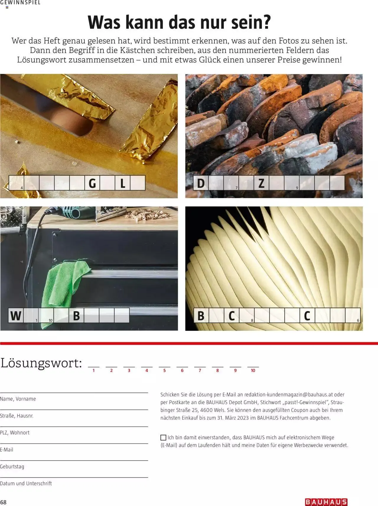 Bauhaus passt! Magazin von 24. Jänner bis 31. Dezember 2023 - Flugblätt seite 68