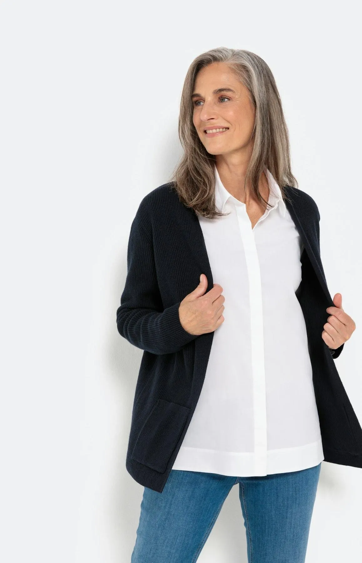 Verschlussloser Cardigan mit langem Arm