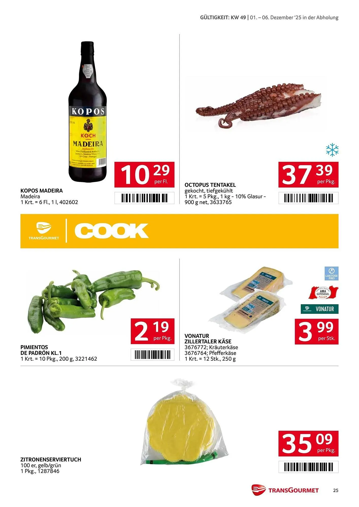 Transgourmet Flugblatt von 1. Dezember bis 7. Dezember 2025 - Flugblätt seite  25