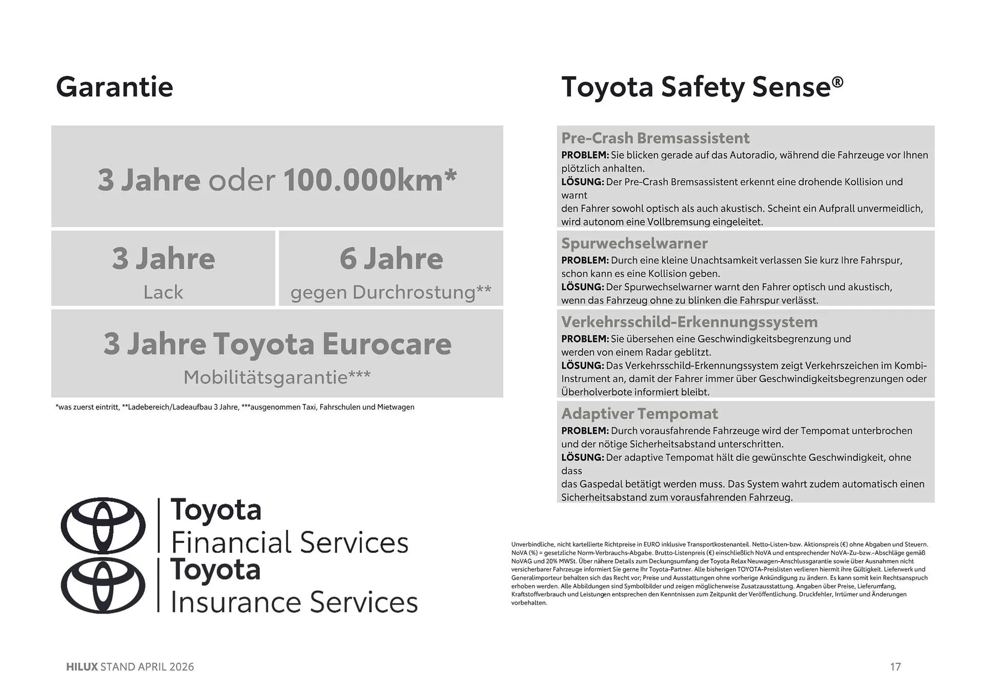 Toyota Flugblatt von 1. April bis 20. Oktober 2026 - Flugblätt seite  17