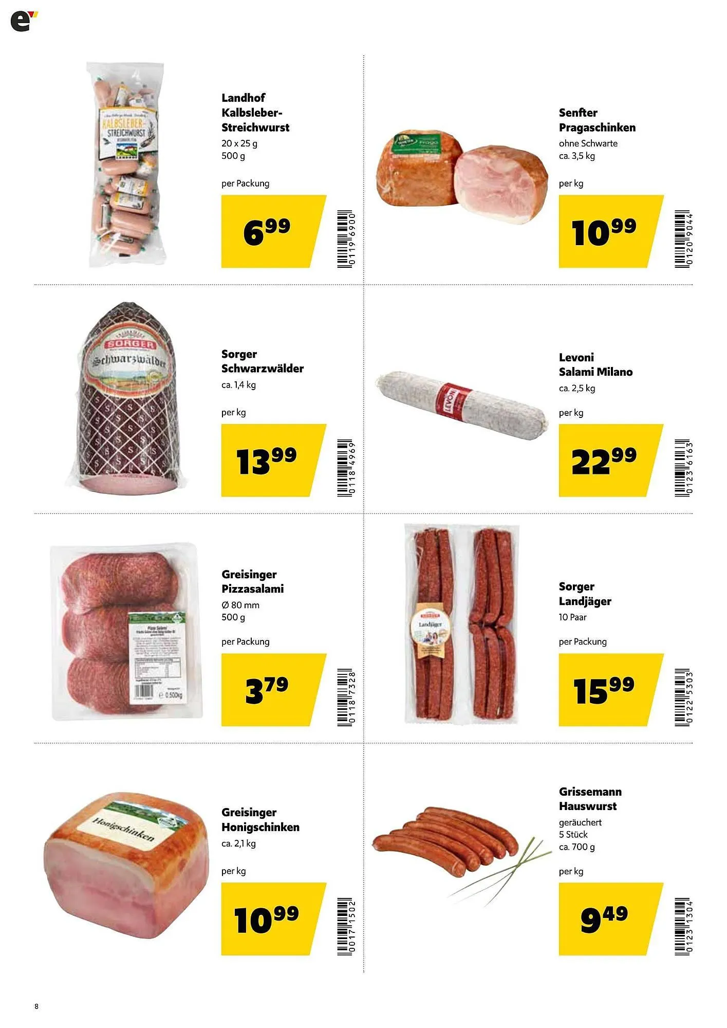 Eurogast Grissemann Flugblatt von 26. Jänner bis 7. Februar 2026 - Flugblätt seite 8