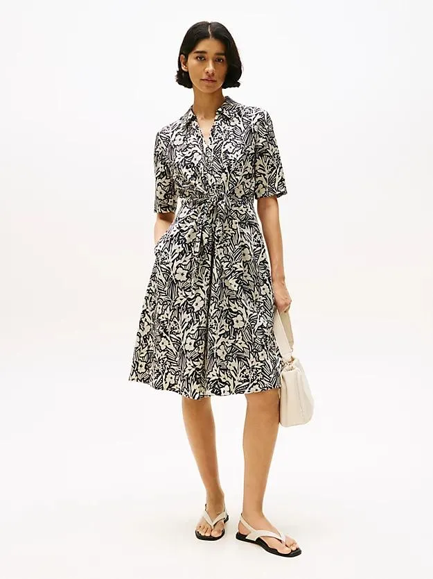 Relaxed Fit Midikleid aus Leinenmix