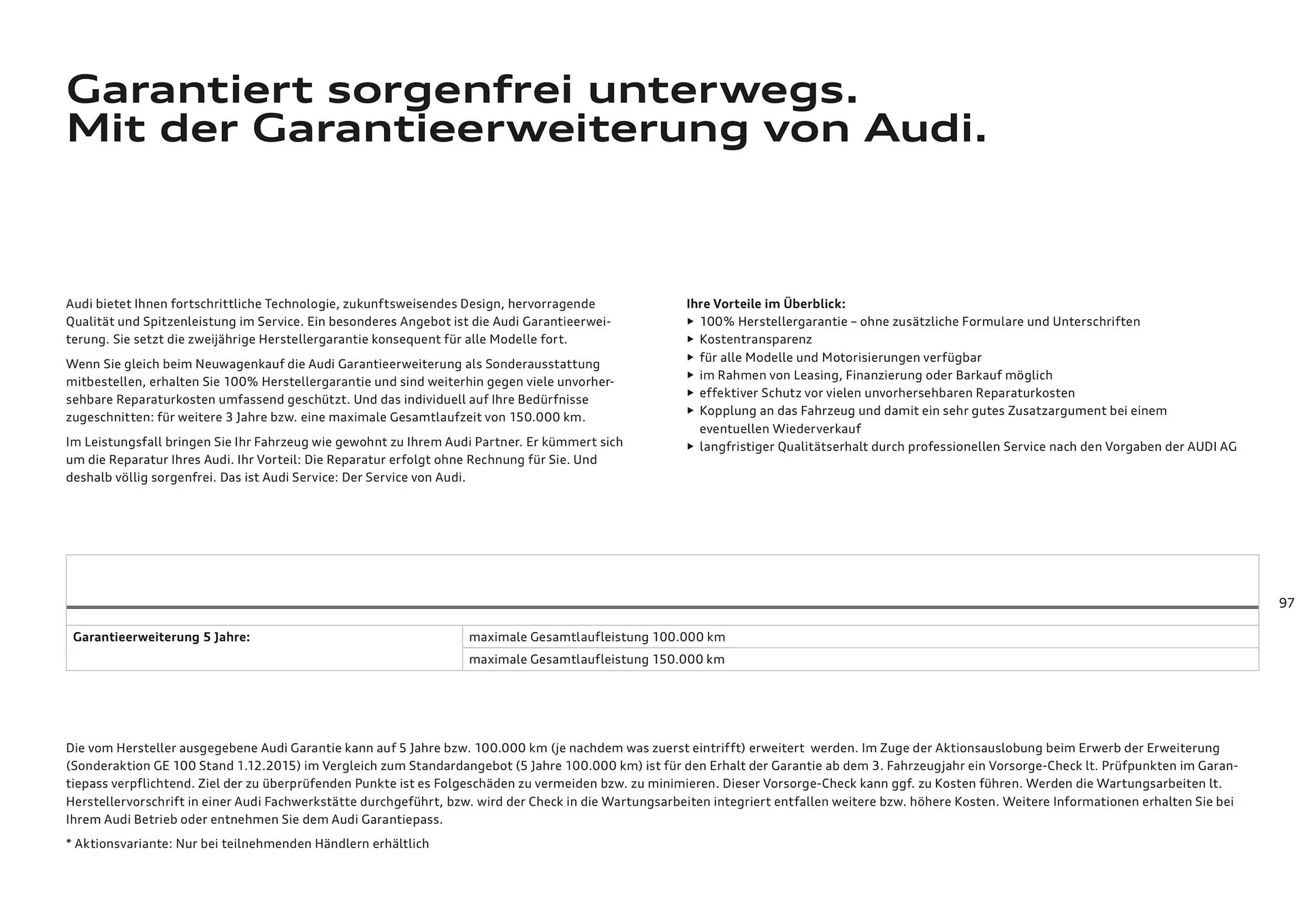 Audi Flugblatt von 20. November bis 22. Juli 2026 - Flugblätt seite  97