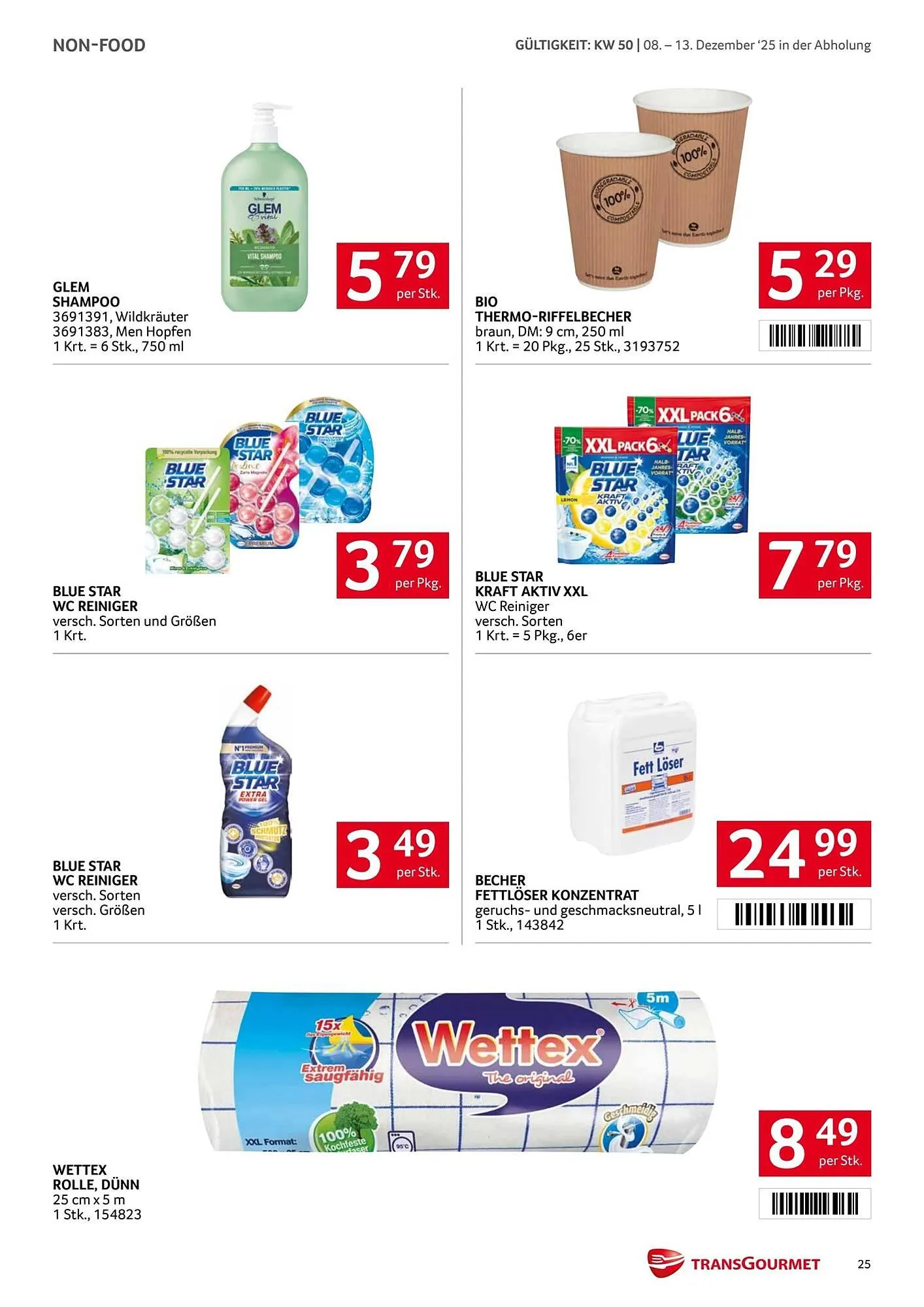 Transgourmet Flugblatt von 8. Dezember bis 14. Dezember 2025 - Flugblätt seite  25