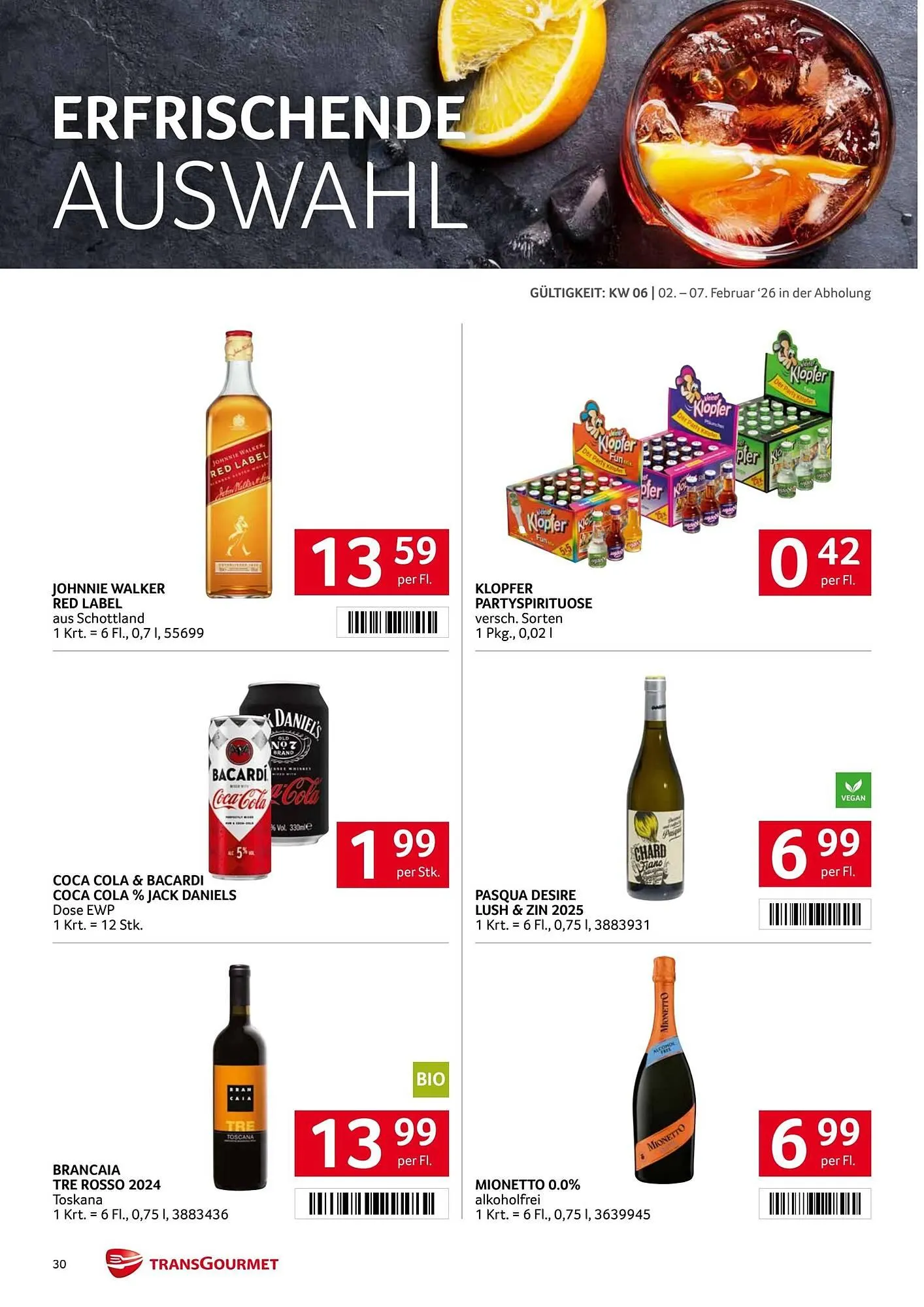 Transgourmet Flugblatt von 2. Februar bis 7. Februar 2026 - Flugblätt seite  29