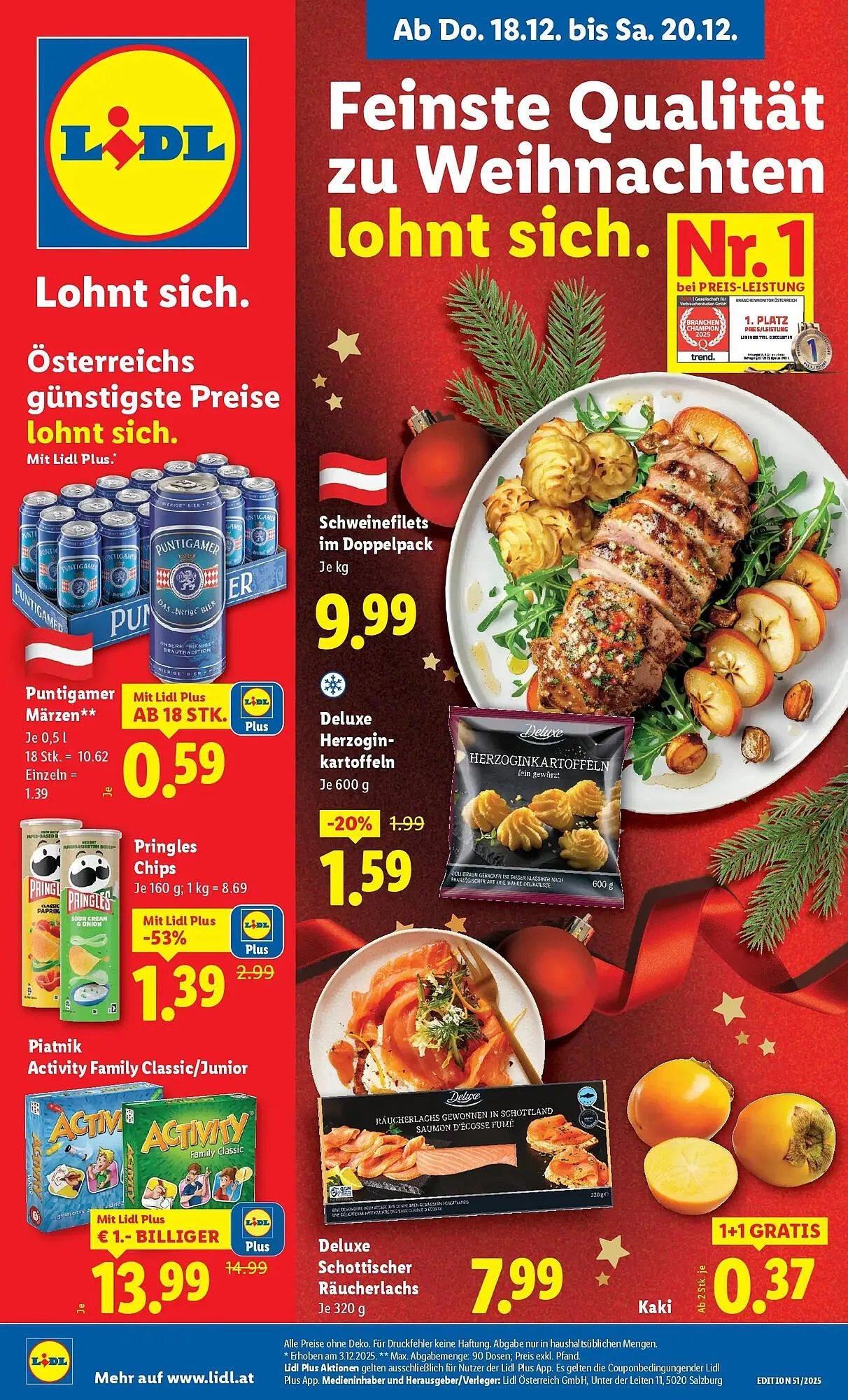 Lidl Flugblatt von 18. Dezember bis 24. Dezember 2025 - Flugblätt seite 1