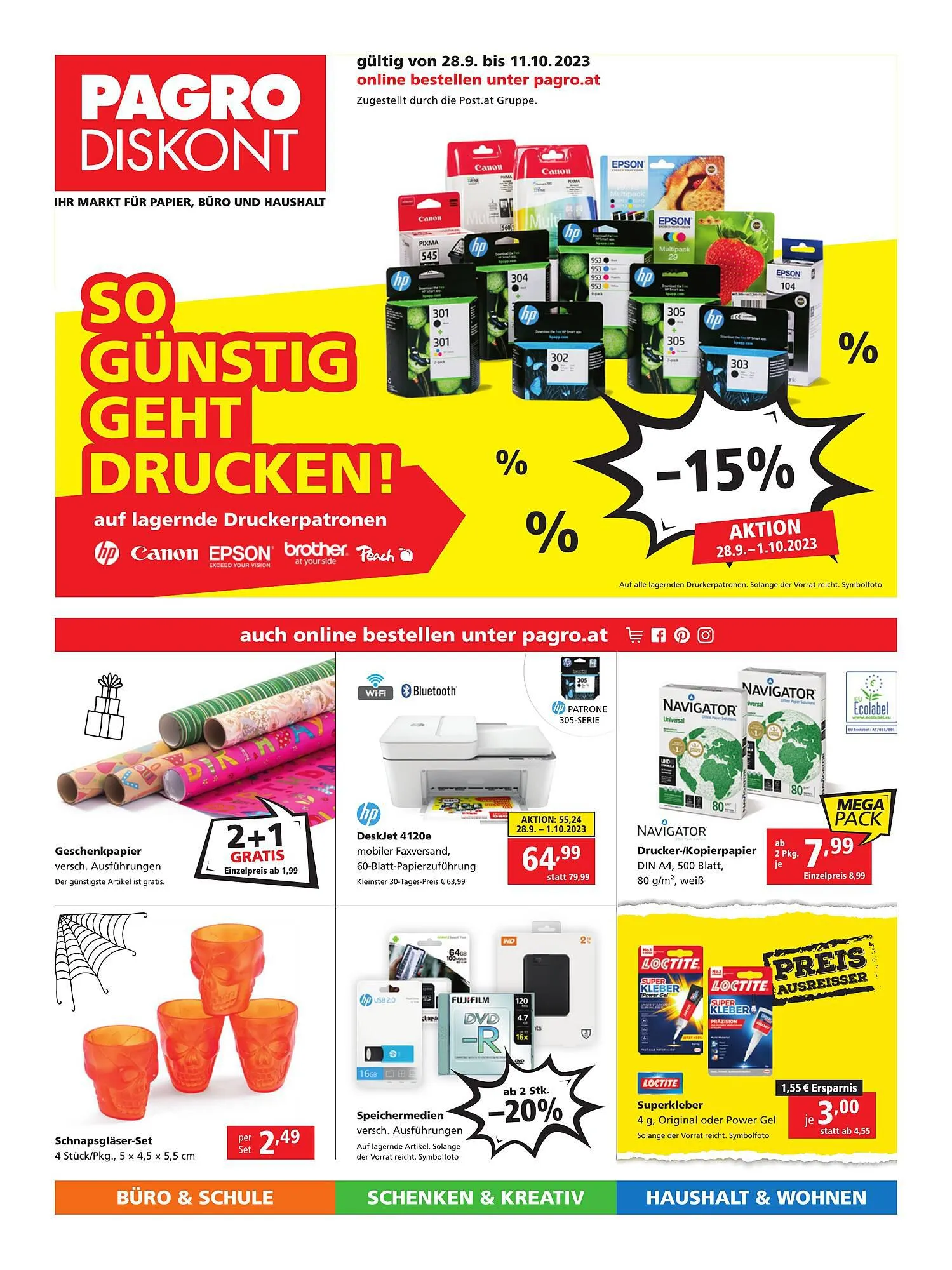 Pagro Diskont Flugblatt von 28. September bis 11. Oktober 2023 - Flugblätt seite  1