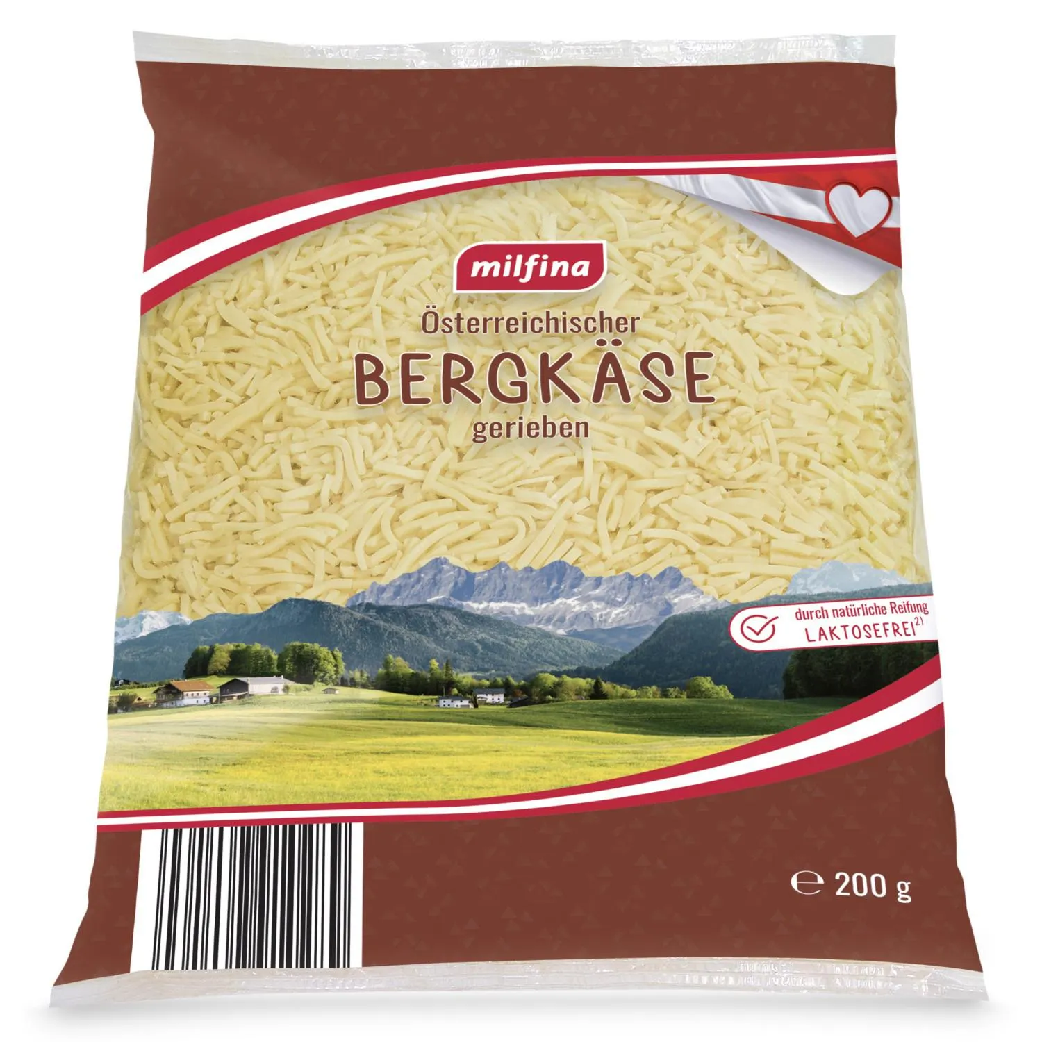 MILFINA Bergkäse, gerieben