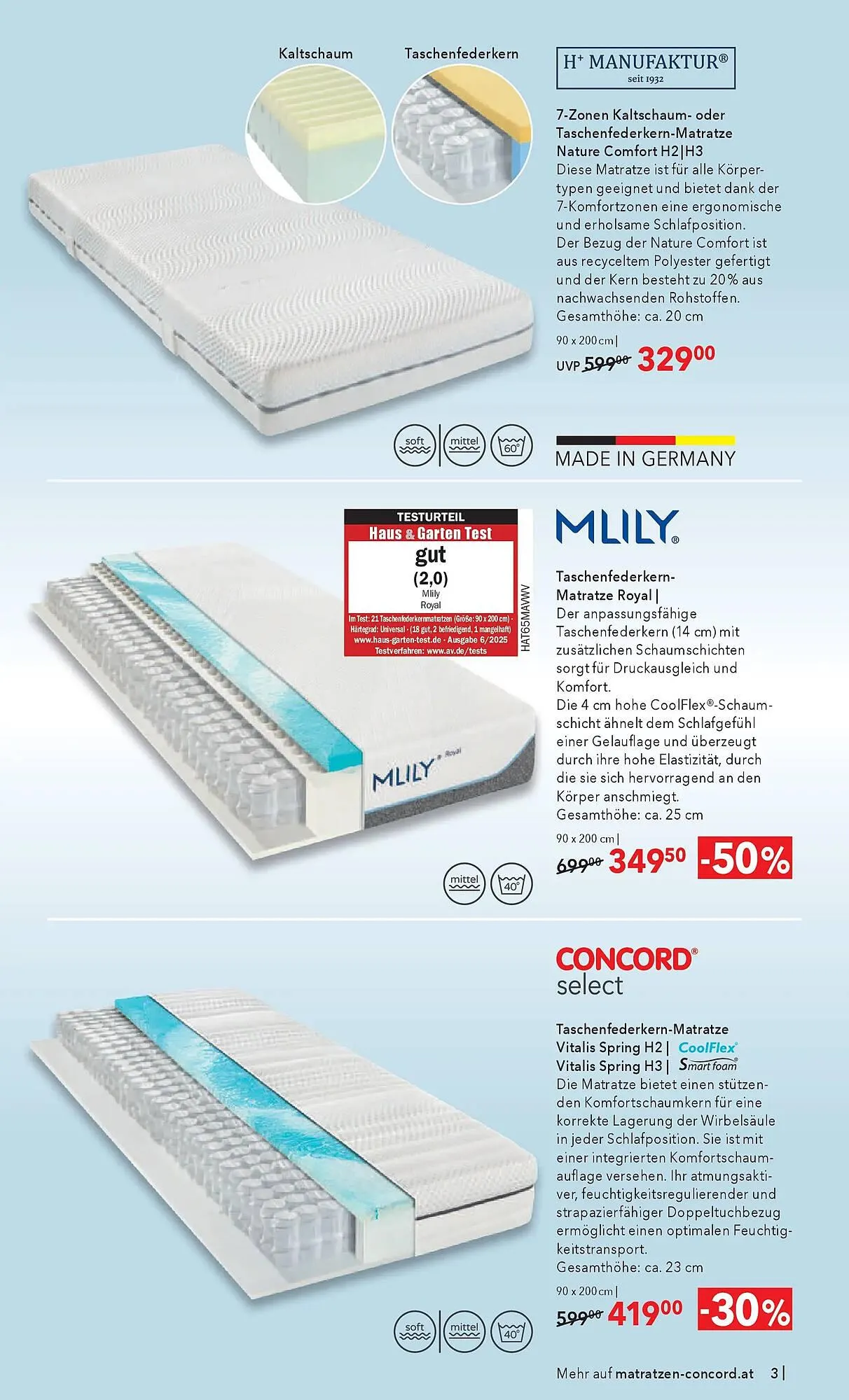 Matratzen Concord Prospekt von 25. März bis 28. April 2026 - Flugblätt seite  3