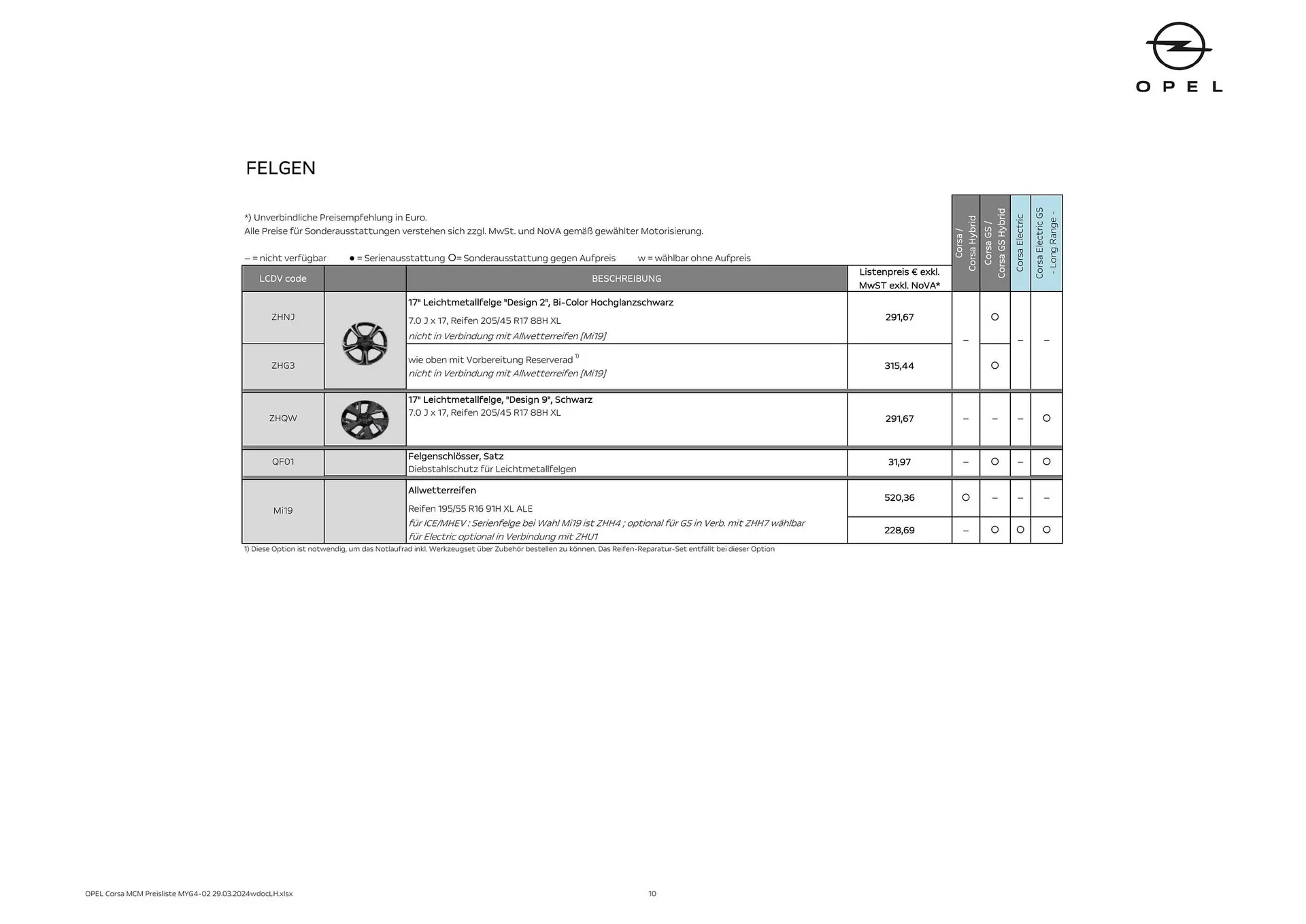 Opel Corsa Flugblatt von 16. Mai bis 15. Mai 2025 - Flugblätt seite  10