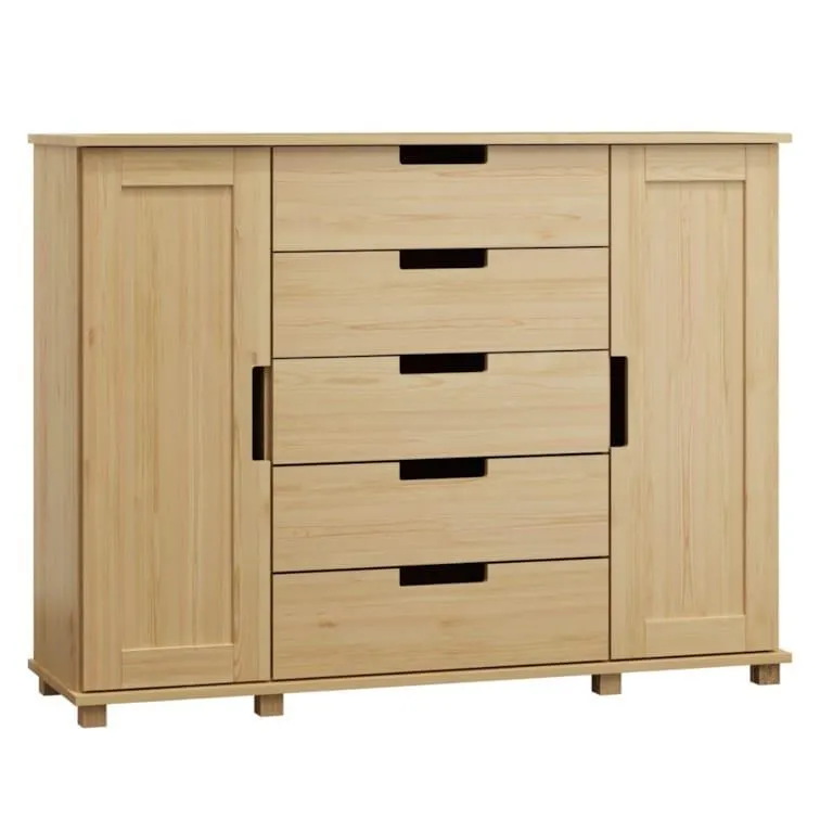 Steiner Shopping Highboard Kiefer massiv Vollholz natur 004 - Abmessung 120 x 160 x 42 cm (H