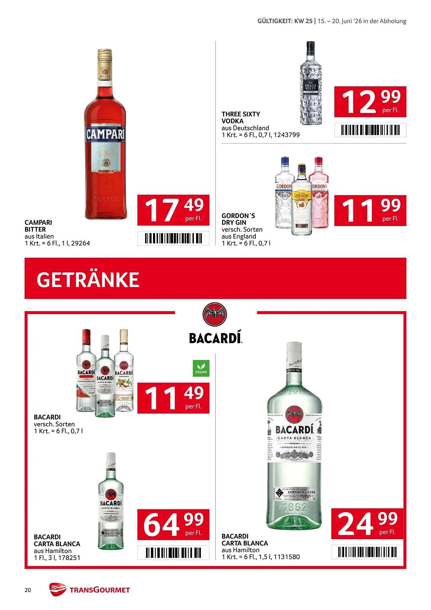 Transgourmet Flugblatt von 15. Juni bis 20. Juni 2026 - Flugblätt seite 20