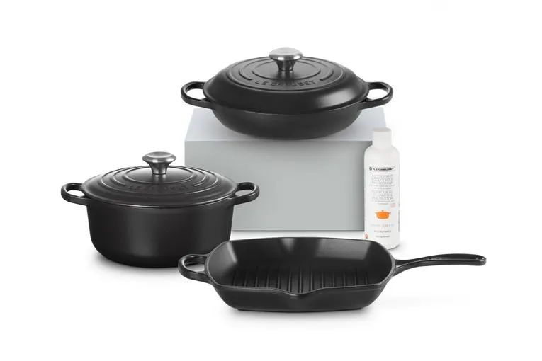 3-teiliges Gusseisen Starter-Set inklusive Gusseisen Reiniger