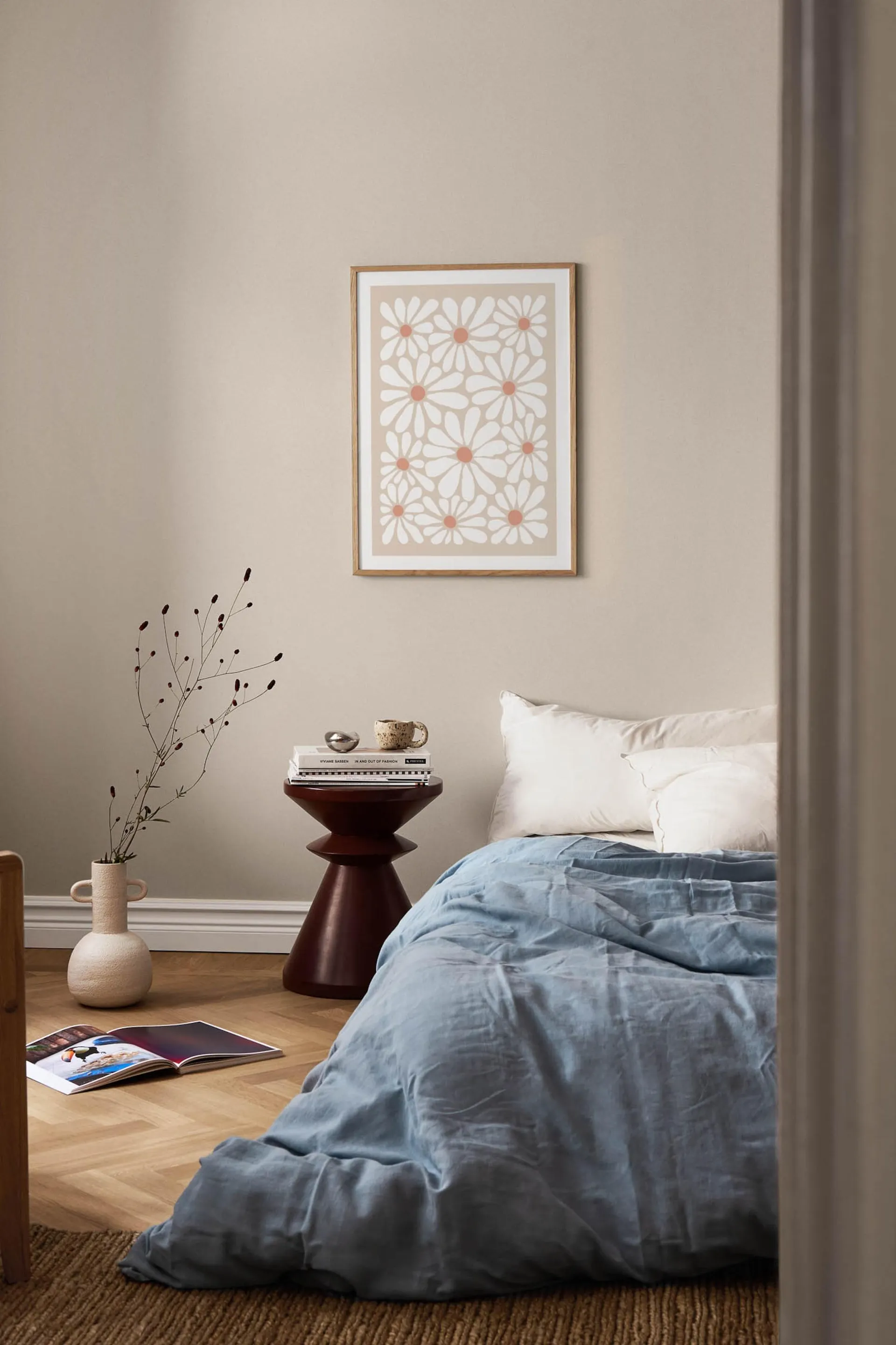 Beige Flower Field Poster